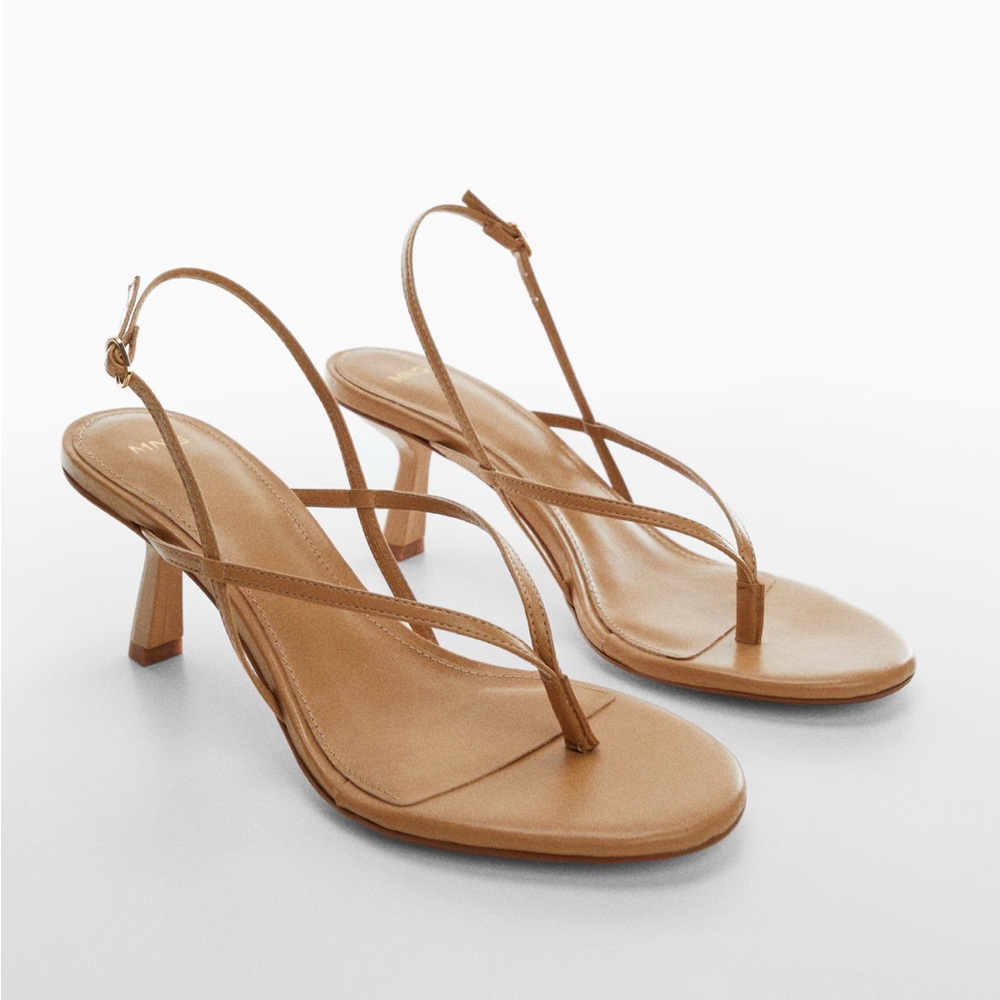 Elegant Tan Strappy Heels Sandals - New - size 9